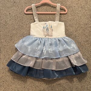 Baby Brand New Girls Cinderella Castle Romper Dress